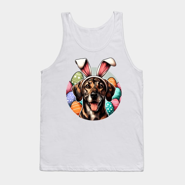 Plott Hound Welcomes Spring with Easter Bunny Ears Tank Top by ArtRUs